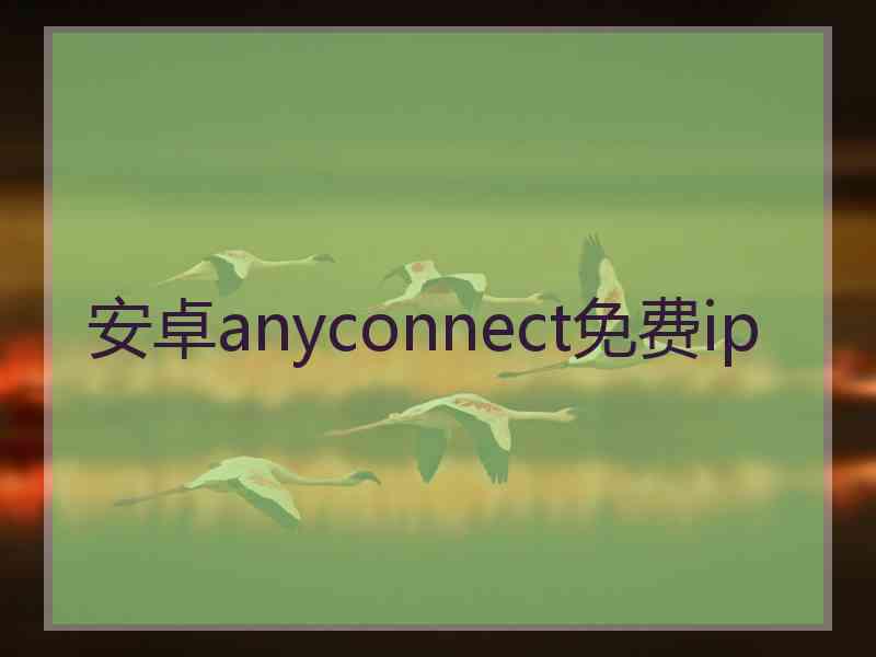 安卓anyconnect免费ip