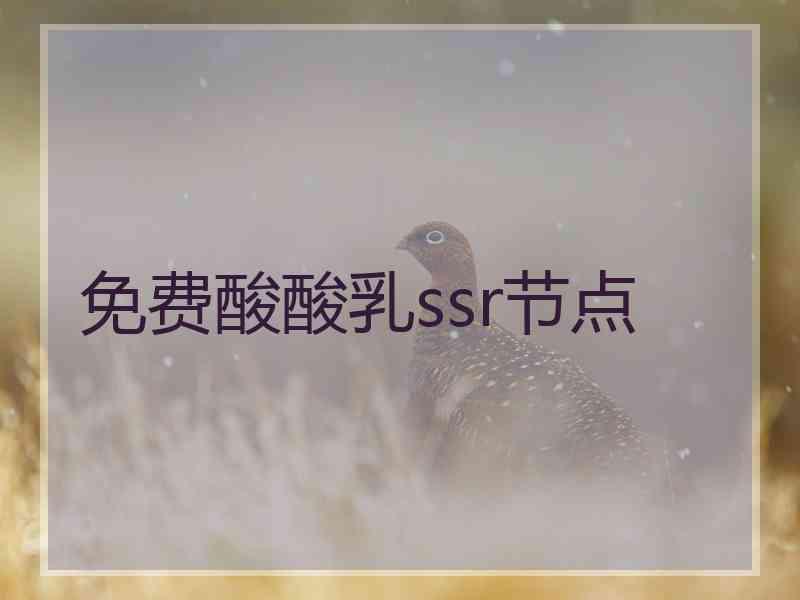 免费酸酸乳ssr节点