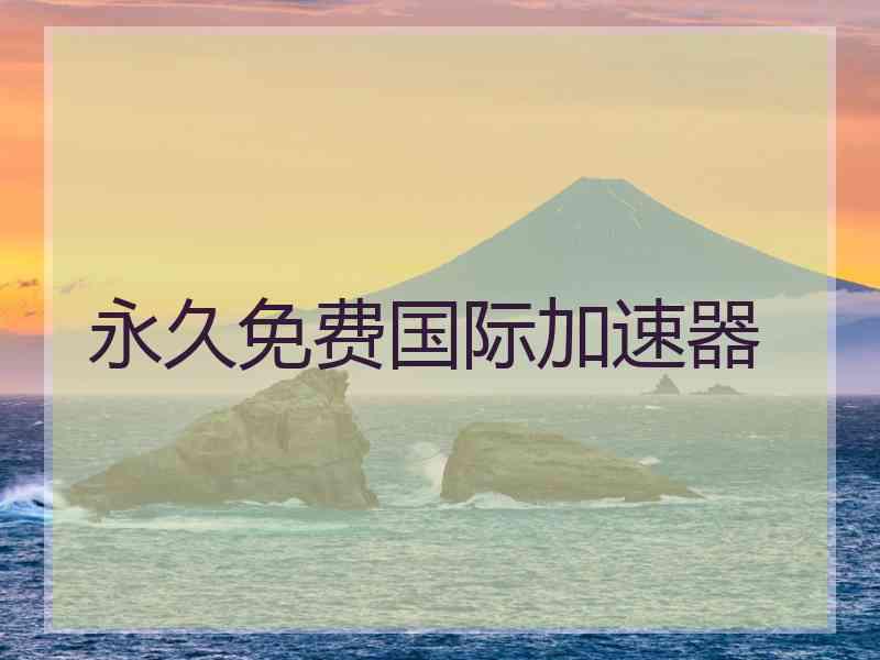 永久免费国际加速器