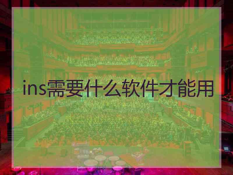 ins需要什么软件才能用